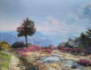 25188 vue sur la montagne bleue puifferrat-pastelliste